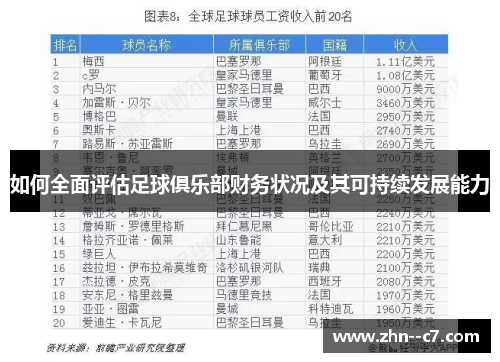 如何全面评估足球俱乐部财务状况及其可持续发展能力